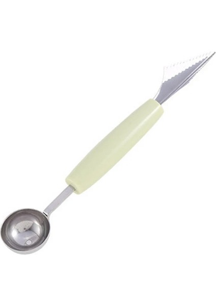 Yeşil Stil Çift ​​kafa Paslanmaz Çelik Oyma Bıçağı Meyve Karpuz Dondurma Topu Kaşık Kaşık Ev Scooper Mutfak Aracı (Yurt Dışından)