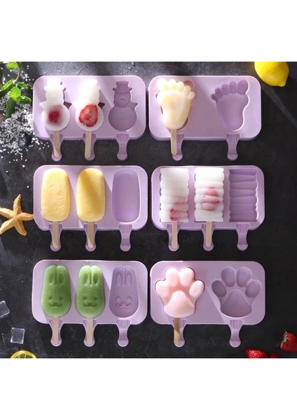 No.10 Tarzı Kapaklı Silikon Dondurma Kalıbı Hayvanlar Şekli Jöle Dıy Ev Yapımı Sevimli Karikatür Dondurma Yeniden Kullanılabilir Popsicle Sopa Buz Kalıpları (Yurt Dışından) fırsatları