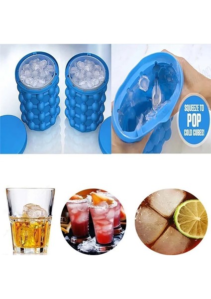 Mavi Stil Joylıve Mutfak Aletleri Silikon Buz Küpü Makinesi Buz Kovası Taşınabilir Kova Şarap Buz Soğutucu Bira Dolabı Yerden Tasarruf (Yurt Dışından) fırsatları
