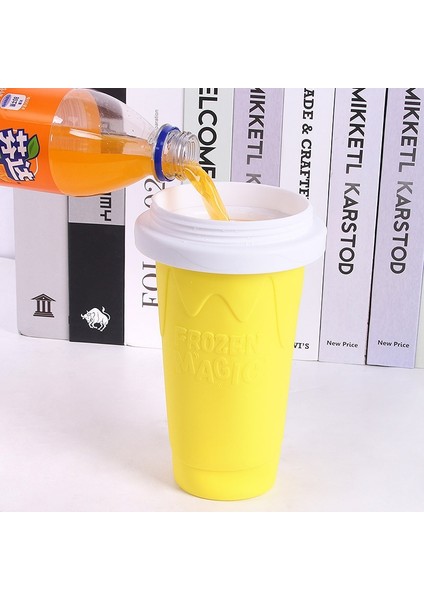 Mavi Stil Hızlı Dondurulmuş Smoothies Dondurma Makinesi Fincan Dıy Squeeze Slushy Meyve Suyu Milkshake Hızlı Soğutma Samanlı Silikon Şişe (Yurt Dışından) fiyatları