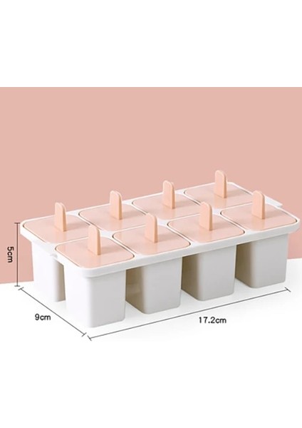 Pinka-1 Stili Buz Küpü Kalıpları Yeniden Kullanılabilir Dondurma Makinesi Dıy Dondurma Araçları Mutfak 8 Hücre Lolly Kalıp Tepsisi Tatlı Kalıpları Yaz Aksesuarları (Yurt Dışından)