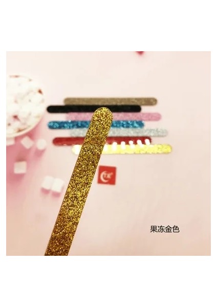 Parıltılı Altın Tarzı mm Akrilik Jöle Renk Fırça Kek Kek Çubukları Ebeveyn-Çocuk Dıy Dondurma Çubuğu Buzlu Şeker Zanaat Modeli Aracı Cupcake Yonca (Yurt Dışından)