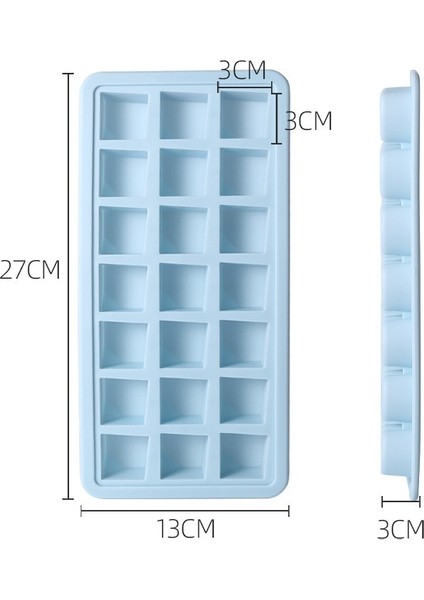 Mavi Kare Tarzı Kalp Şeklinde Silikon Popsicle Buz Tepsisi Kutusu Küp Formu Kalıp Krema Makinesi Kalıp Soğuk Dayanıklı Kapaklı Buzdolabı Bar Araçları (Yurt Dışından)