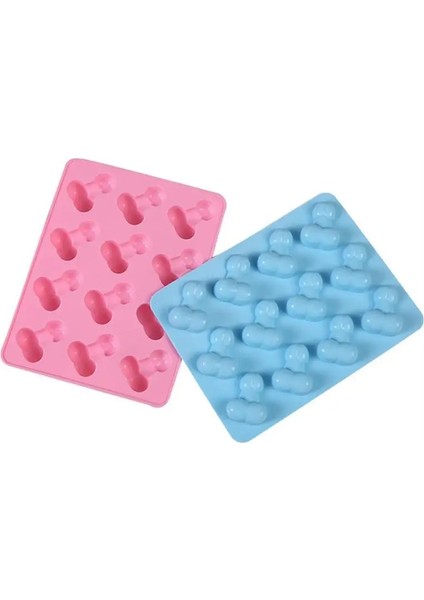 Mavi Stil Buz Küpü Tepsisi Silikon Kalıplar Kare Şekli Buz Küpü Makinesi Şarap Barı Içme Çikolata Bakeware Için Meyve Popsicle Dondurma Kalıbı (Yurt Dışından)