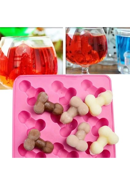 Mavi Stil Buz Küpü Tepsisi Silikon Kalıplar Kare Şekli Buz Küpü Makinesi Şarap Barı Içme Çikolata Bakeware Için Meyve Popsicle Dondurma Kalıbı (Yurt Dışından)