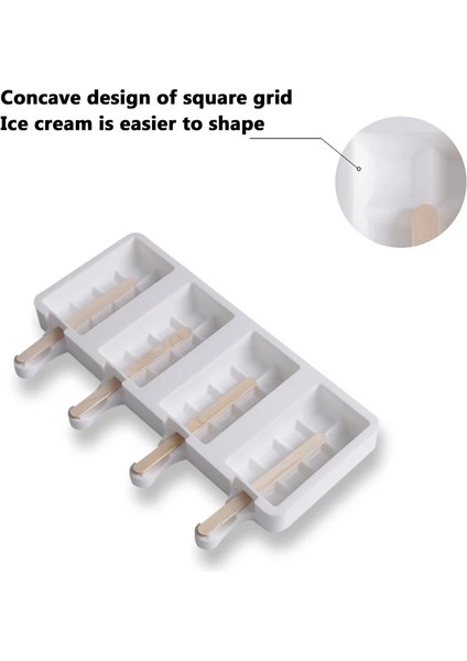 194X107X20MM Stili Mutfak Dondurma Kalıbı Magnum Silikon Kalıp Ice Cube Maker Kalıp Dıy Ev Yapımı Popsicle Kalıp Dondurucu Ice Cube Tepsi Popsicle Maker (Yurt Dışından)