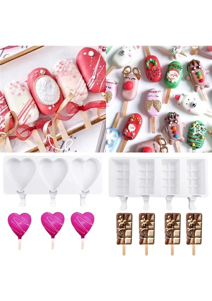 194X107X20MM Stili Mutfak Dondurma Kalıbı Magnum Silikon Kalıp Ice Cube Maker Kalıp Dıy Ev Yapımı Popsicle Kalıp Dondurucu Ice Cube Tepsi Popsicle Maker (Yurt Dışından)
