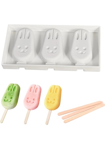 17X8X2CM Tarzı Silikon Dondurma Kalıpları Buz Pop Magnum Silikon Kalıp Palet Dondurucu Mutfak Aletleri Için Çubuklarla Karikatür Formları ile Popsicle Kalıp (Yurt Dışından)