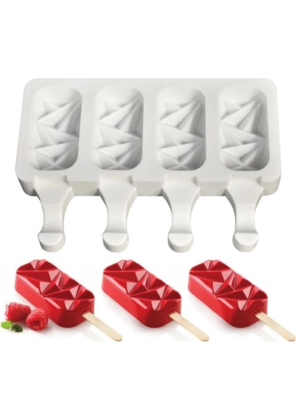 17X8X2CM Tarzı Silikon Dondurma Kalıpları Buz Pop Magnum Silikon Kalıp Palet Dondurucu Mutfak Aletleri Için Çubuklarla Karikatür Formları ile Popsicle Kalıp (Yurt Dışından)