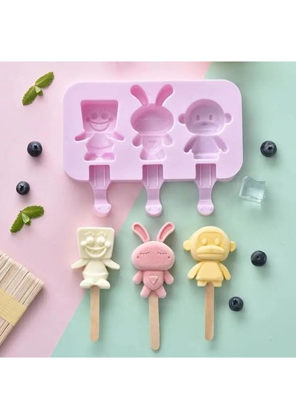 Resim Olarak 1 Stil Silikon Karikatür Dondurma Kalıbı Kapaklı Buzlu Şeker Kalıpları Dıy Ev Yapımı Buz Lolly Kalıp Dondurma Buzlu Şeker Buz Pop Maker Kalıp (Yurt Dışından)