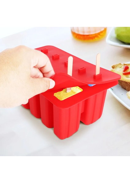4 Delik Kırmızı Stil Silikon Buzlu Şeker Kalıpları Gıda Sınıfı Dondurma Kalıbı Boşluk Dıy Maker Küp Yeniden Kullanılabilir Lolly Buz Tepsisi Dondurucu Kalıpları De Silicona (Yurt Dışından) fırsatları