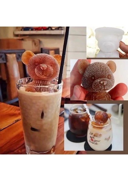 Kalp Tarzı Ice Cube Maker Ice Cube Tepsisi Silikon Kalıp Çikolatalı Ayıcık Mutfak Pişirme Aksesuarları Içecek Kahve Dondurma Kek Dekor (Yurt Dışından)
