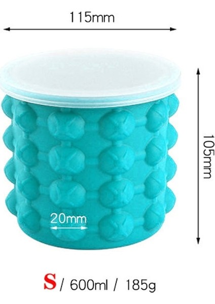 S 600ML Stili Silikon Ice Cube Maker Ice Cube Kalıp Kapaklı Tepsi Taşınabilir Kova Şarap Buz Soğutucu Bira Dolabı Mutfak Partisi Içecek Viski (Yurt Dışından)