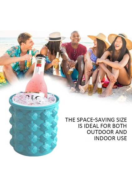 S 600ML Stili Silikon Ice Cube Maker Ice Cube Kalıp Kapaklı Tepsi Taşınabilir Kova Şarap Buz Soğutucu Bira Dolabı Mutfak Partisi Içecek Viski (Yurt Dışından)