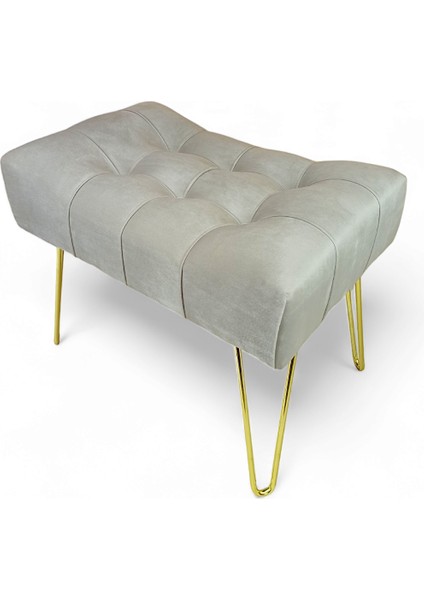 Foresta Home Fiona Puf Bench - Gold Metal Ayak