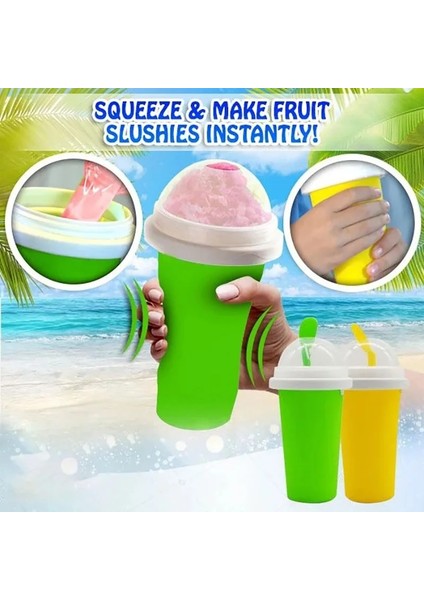 Sarı Stil 2021 Hızlı Dondurulmuş Smoothies Yeni Dayanıklı Slush Dondurma Makinesi Squeeze Slush Hızlı Soğutma Kupası Milkshake Şişesi Smoothie Kupası (Yurt Dışından) fiyatları
