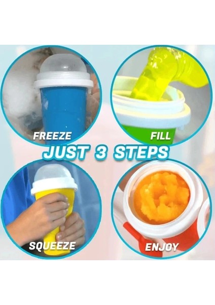 Sarı Stil 2021 Hızlı Dondurulmuş Smoothies Yeni Dayanıklı Slush Dondurma Makinesi Squeeze Slush Hızlı Soğutma Kupası Milkshake Şişesi Smoothie Kupası (Yurt Dışından) modelleri