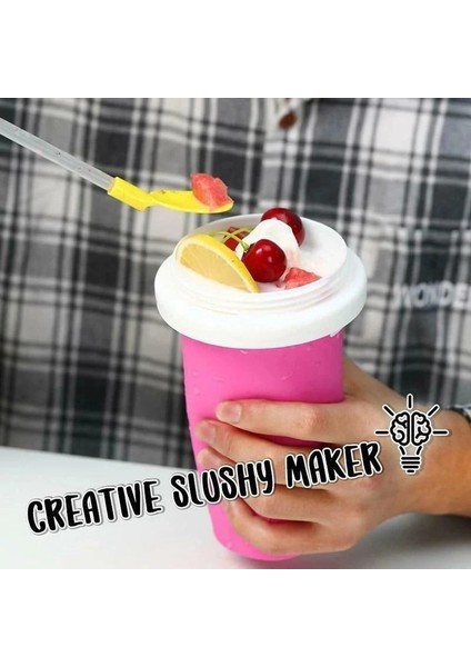 Sarı Stil 2021 Hızlı Dondurulmuş Smoothies Yeni Dayanıklı Slush Dondurma Makinesi Squeeze Slush Hızlı Soğutma Kupası Milkshake Şişesi Smoothie Kupası (Yurt Dışından) fırsatları