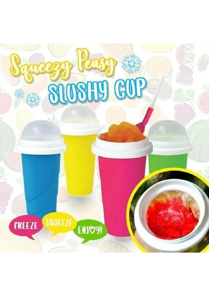 Sarı Stil 2021 Hızlı Dondurulmuş Smoothies Yeni Dayanıklı Slush Dondurma Makinesi Squeeze Slush Hızlı Soğutma Kupası Milkshake Şişesi Smoothie Kupası (Yurt Dışından) indirimleri