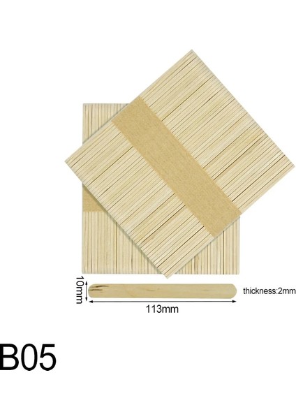 B05-50PCS Tarzı Lot Ahşap Düz Dondurma Lolly Krem Lolipop Dondurma Çubukları Yapma Tutacağı Renkli Çocuklar Dıy El Sanatları Sanat Aracı Bulmaca Oyuncak Hediyeler (Yurt Dışından)