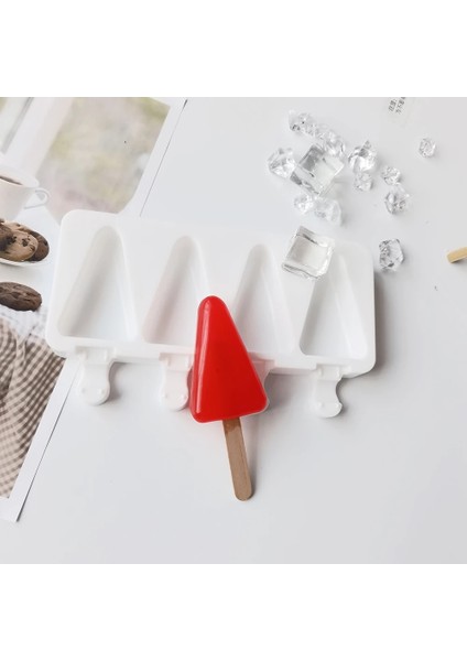 Beyaz Stil Silikon Dondurma Kalıbı Dıy Ev Yapımı Popsicle Kalıpları Dondurucu 4 Hücre Küçük Boy Buz Küpü Tepsi Popsicle Varil Yapımcıları Pişirme Araçları (Yurt Dışından) fırsatları