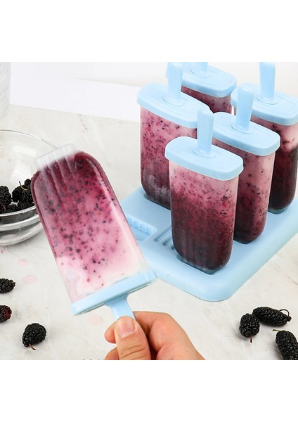 No.5 Tarzı 6 Izgaralar Dondurma Kalıbı Dıy Ev Yapımı Dondurucu Buz Lolly Kalıp Sevimli Tatlı Kalıpları Popsicle Maker Popsicle Kalıp Mutfak Gereçleri (Yurt Dışından)