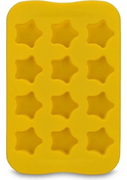 Sarı Yıldız Stili Sıcak 12 Izgara Dondurma Kalıbı Silikon Çikolata Kalıp Tepsisi Yaratıcı Starheartroundsquare Şekilli Buz Küpü Kek Dekorasyon Kalıbı (Yurt Dışından)