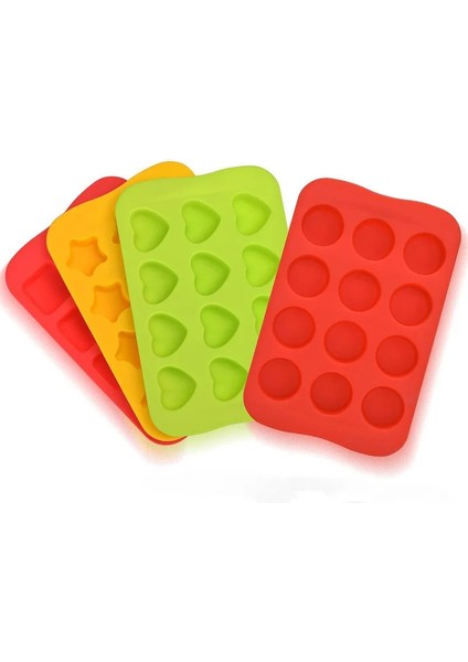 Sarı Yıldız Stili Sıcak 12 Izgara Dondurma Kalıbı Silikon Çikolata Kalıp Tepsisi Yaratıcı Starheartroundsquare Şekilli Buz Küpü Kek Dekorasyon Kalıbı (Yurt Dışından) fırsatları