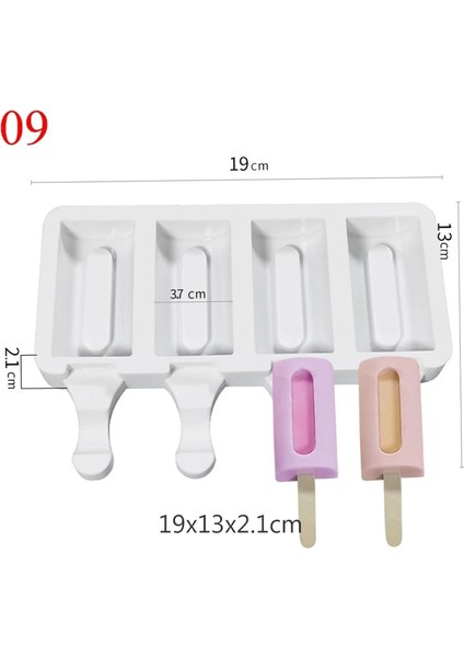 No.9 Tarzı El Yapımı Çevre Dostu Popsicle Kalıpları 3D Silikon Dondurma Kalıp Dıy Mus Tatlı Dondurucu Suyu Buz Küpü Tepsi Varil Maker Kalıp (Yurt Dışından)