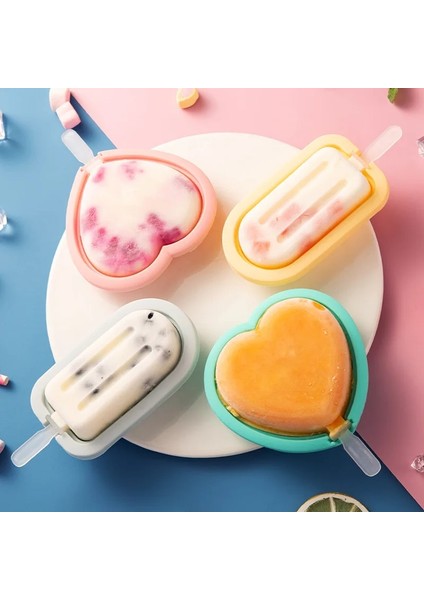 Gri Stili Seviyorum 1 Adet Yeniden Kullanılabilir Silikon Dondurma Küpü Kalıp Şerit Aşk Şekli El Yapımı Dıy Tatlı Popsicle Makineleri Kapaklı ve Sopalı Kalıp Tepsisi (Yurt Dışından)