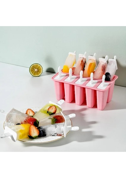 No.1 Tarzı Gıda Güvenli Silikon Dondurma Kalıpları 4 Hücreli Dondurulmuş Buz Küpü Kalıpları Popsicle Maker Dıy Ev Yapımı Dondurucu Lolly Kalıp Ücretsiz Çubuklarla (Yurt Dışından)
