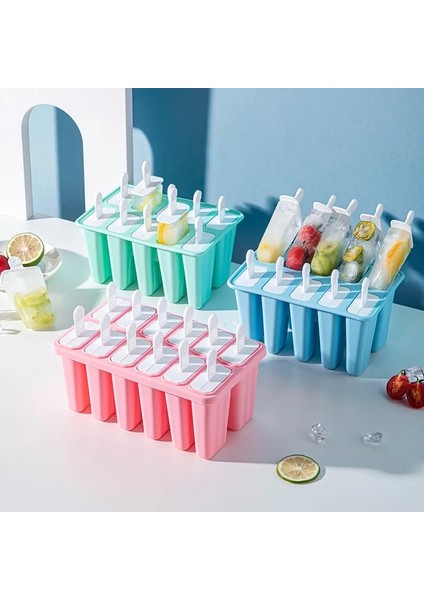 No.1 Tarzı Gıda Güvenli Silikon Dondurma Kalıpları 4 Hücreli Dondurulmuş Buz Küpü Kalıpları Popsicle Maker Dıy Ev Yapımı Dondurucu Lolly Kalıp Ücretsiz Çubuklarla (Yurt Dışından)