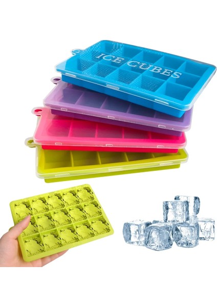 A-24 Izgara-Mor Stili Silikon Ice Cube Maker Dondurucu Dondurma Için Kapaklı Tepsiler Soğuk Içecekler Viski Kokteyller Mutfak Aletleri Aksesuarları Buz Kalıbı (Yurt Dışından)