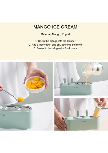 Mavi Stil Dondurma Kalıbı Buzlu Şeker Dıy Aracı 4 Delikli Ev Yapımı Buz Pop Yapma Kutusu Dondurma Araçları Buz Kutusu Silikon Buzlu Şeker Kutusu Mutfak Aracı (Yurt Dışından) indirimleri