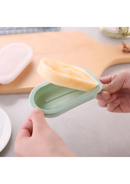 Büyük Yeşil Stil Fasola Yeniden Kullanılabilir Silikon Popsicle Kalıpları Çubuklar ve Kapaklı Dondurma Kalıbı Çikolata Kalıp Buz Küpü Tepsi Ev Dıy Dondurucu (Yurt Dışından)