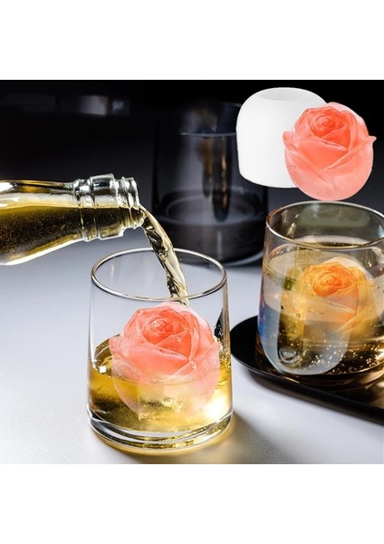 Orta Gül Tarzı 1 Adet Buz Küpü Tepsisi 3D Gül Silikon Kalıp Dıy Buz Makinesi Ev Kullanımı Serin Viski Şarap Mutfak Aletleri Puding Dondurma Kalıbı (Yurt Dışından) fiyatları
