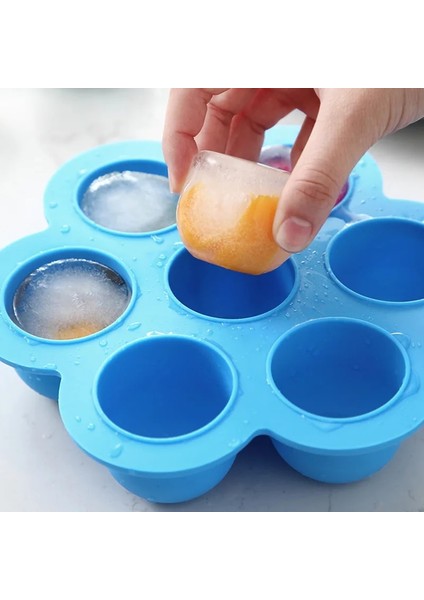 Mavi Stil Sıcak 7 Kavite Silikon Mini Buz Pops Kalıp Dondurma Topu Makinesi Popsicles Kalıpları Bebek Diy Gıda Takviyesi Aracı Kalıpları De Silicona (Yurt Dışından)