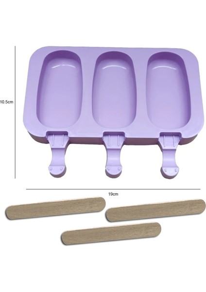 04MOLD 3 Woodstick Stili Kapaklı Silikon Dondurma Kalıbı Hayvanlar Şekli Jöle Buz Topu Makinesi Bebek Dıy Gıda Takviyesi Aracı Dondurma Çubuğu Mutfak (Yurt Dışından)