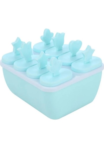 Blue2 Tarzı 8 Hücre Silikon Kalıpları Dondurma Çikolata Kalıpları Buz Küpü Tepsi Gıda Güvenli Popsicle Maker Dıy Ev Yapımı Dondurucu Buz Lolly Kalıp (Yurt Dışından)