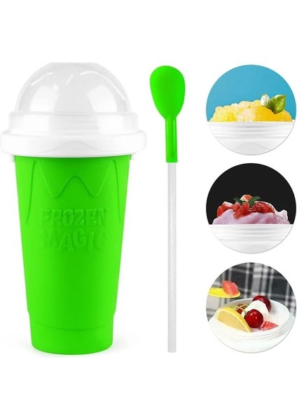 Yeşil Stil Hızlı Dondurulmuş Smoothies Fincan Ev Yapımı Milkshake Şişesi Slush ve Shake Maker Hızlı Soğutma Fincan Dondurma Slushy Maker Şişe (Yurt Dışından)
