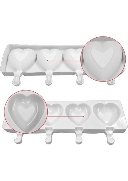 2 Adet Tarzı 37X10.9X2.5CM Sıcak Büyük Boy Dondurma Kalıbı 4 Kavite Kalp Şekli Silikon Buzlu Şeker Buz Tepsisi Dıy Ev Yapımı Dondurucu Parti Bar Mutfak Dekorasyonu (Yurt Dışından)