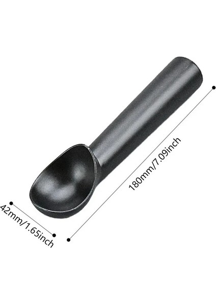 Siyah Stil Dondurma Kaşığı Mutfak Deluxe Metal Yapışmaz Antifriz Dondurma Kaşığı Uzun (Yurt Dışından)