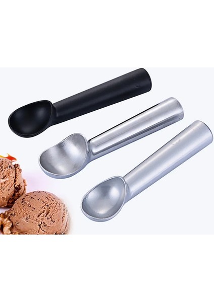 Siyah Stil Dondurma Kaşığı Mutfak Deluxe Metal Yapışmaz Antifriz Dondurma Kaşığı Uzun (Yurt Dışından) indirimleri