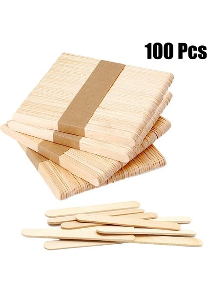 100 Adet Tarzı Upors ve Dondurma Çubukları Doğal Ahşap Popsicle Çubukları 11.4cm Uzunluk Ahşap El Sanatları Dondurma Çubukları Popsicl Accesorios (Yurt Dışından)