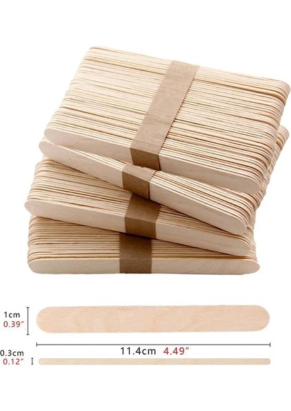 100 Adet Tarzı Upors ve Dondurma Çubukları Doğal Ahşap Popsicle Çubukları 11.4cm Uzunluk Ahşap El Sanatları Dondurma Çubukları Popsicl Accesorios (Yurt Dışından)