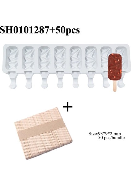 SH0101287-50ÇUBUK Stili Meibum Noel Ağacı Şekli Silikon Dondurma Kalıpları Popsicle Kalıp Boşluk Çocuk Tatlı Küp Tepsisi Yaz Mutfak Aletleri (Yurt Dışından)