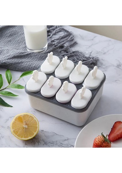 Fildişi Tarzı Dondurma Popsicle Kalıpları Pişirme Araçları Dikdörtgen Şekilli Yeniden Kullanılabilir Dıy Dondurulmuş Dondurma Pop Pişirme Kalıpları (Yurt Dışından)