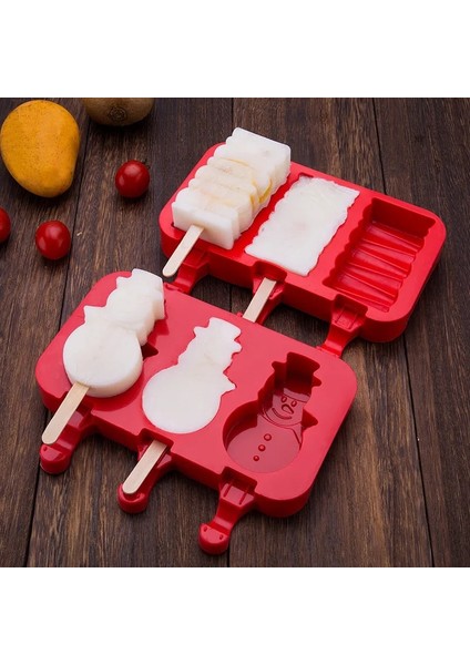 No.3 Tarzı Yeni Silikon Dondurma Kalıbı Tavşan Noel Kardan Adam Dondurma Kalıpları Pop Buz Tepsisi Küp Kalıp Araçları Dondurulmuş Buz Lolly Maker Tutucu (Yurt Dışından) indirimleri