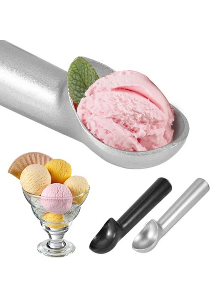 Gümüş Tarzı 18CM Yapışmaz Antifriz Dondurma Kaşığı Taşınabilir Alüminyum Alaşımlı Yapışmaz Mutfak Yemek Kaşığı Ev Mutfak Aksesuarları Için (Yurt Dışından) fiyatları