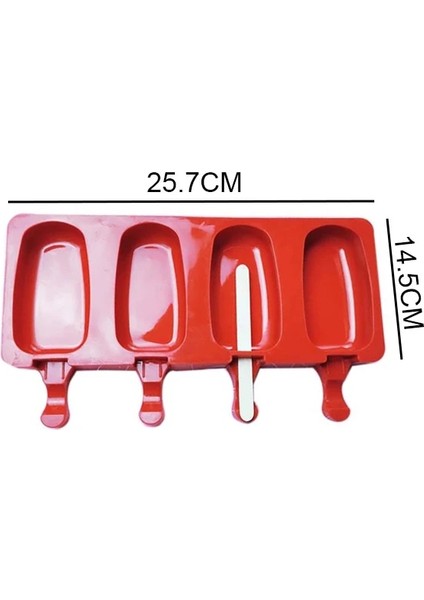 Tahta Çubuklar 10CM Tarzı Portakal Çubukları ile Dondurma Kalıbı Silikon Palet Cakesicle Popsicle Kalıp Tepsi Kapaklı Ice Pop Çikolata Yapma Makinesi (Yurt Dışından)